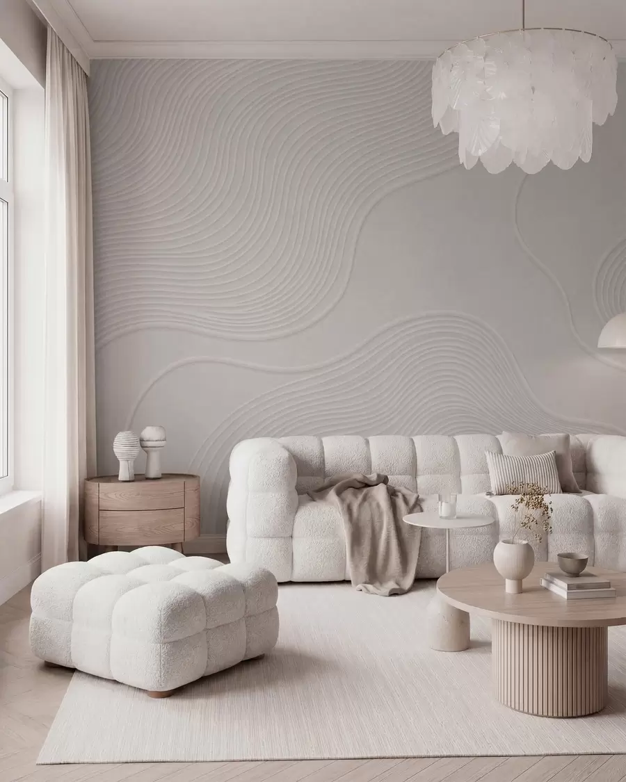 wall murals Апстрактни рељеф са течним таласастим линијама w05689