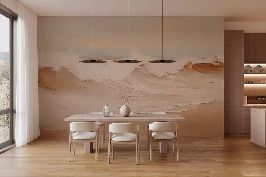 wall murals Апстрактни океански таласи у пастелним тоновима w05697