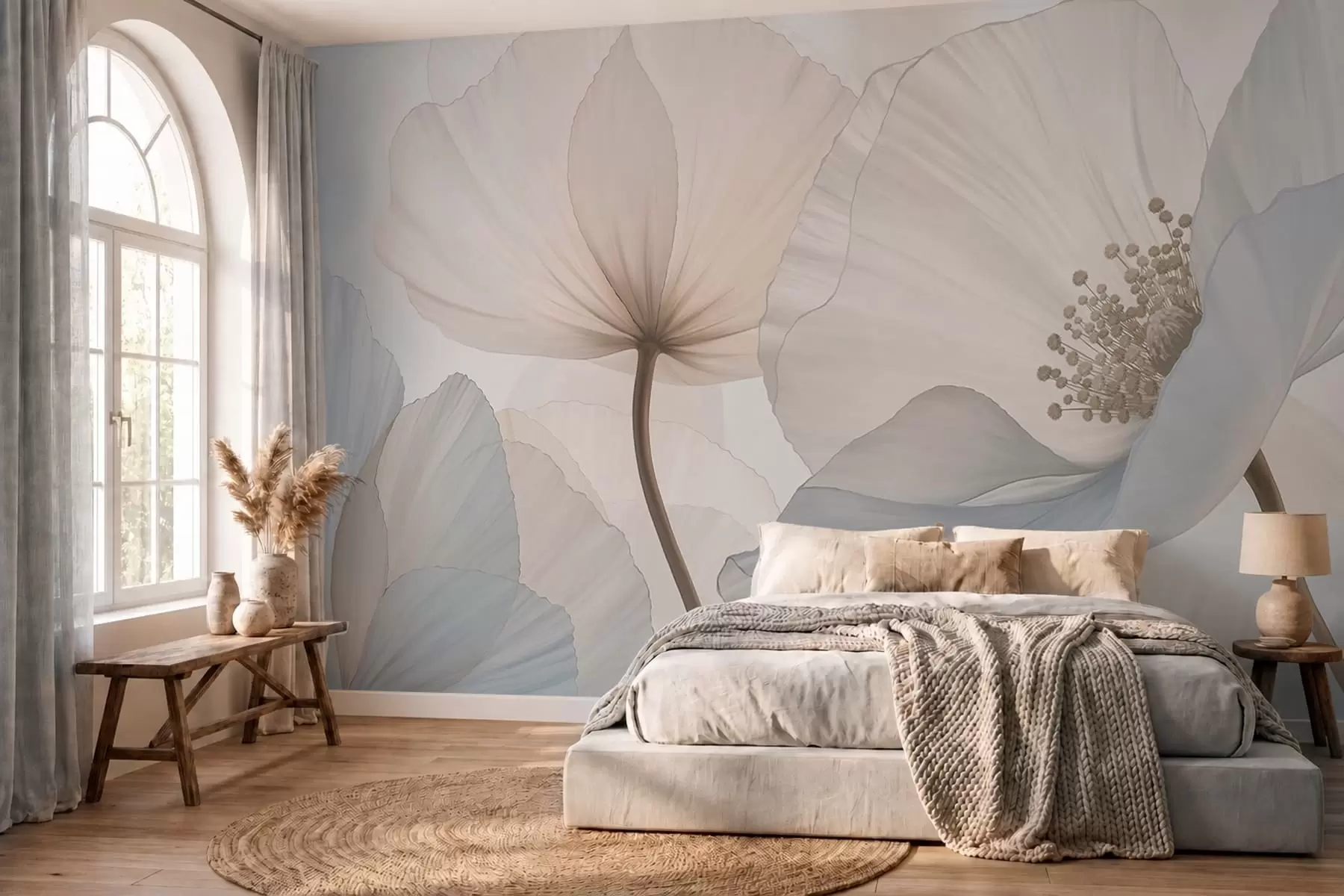 wall murals Меко велико цвеће у светлим пастелним тоновима w05692