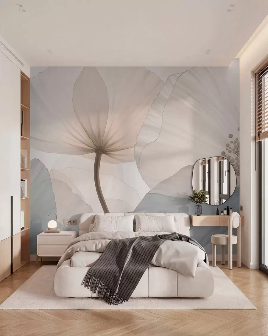 wall murals Меко велико цвеће у светлим пастелним тоновима w05692