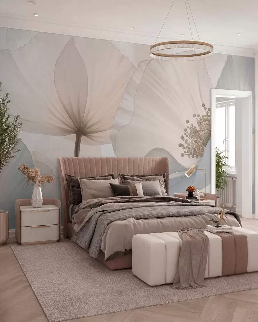 wall murals Меко велико цвеће у светлим пастелним тоновима w05692