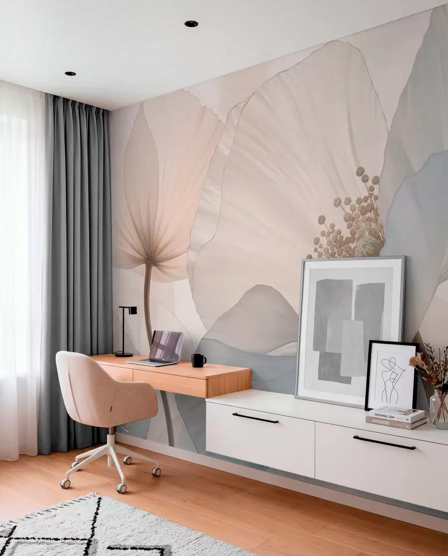 wall murals Меко велико цвеће у светлим пастелним тоновима w05692