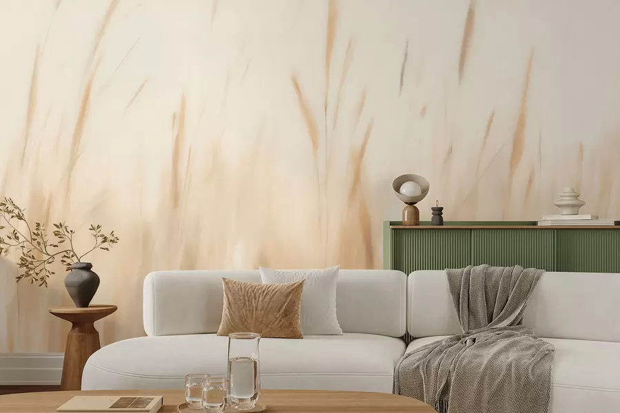 wall murals Апстрактна имитација слике суве траве w05503