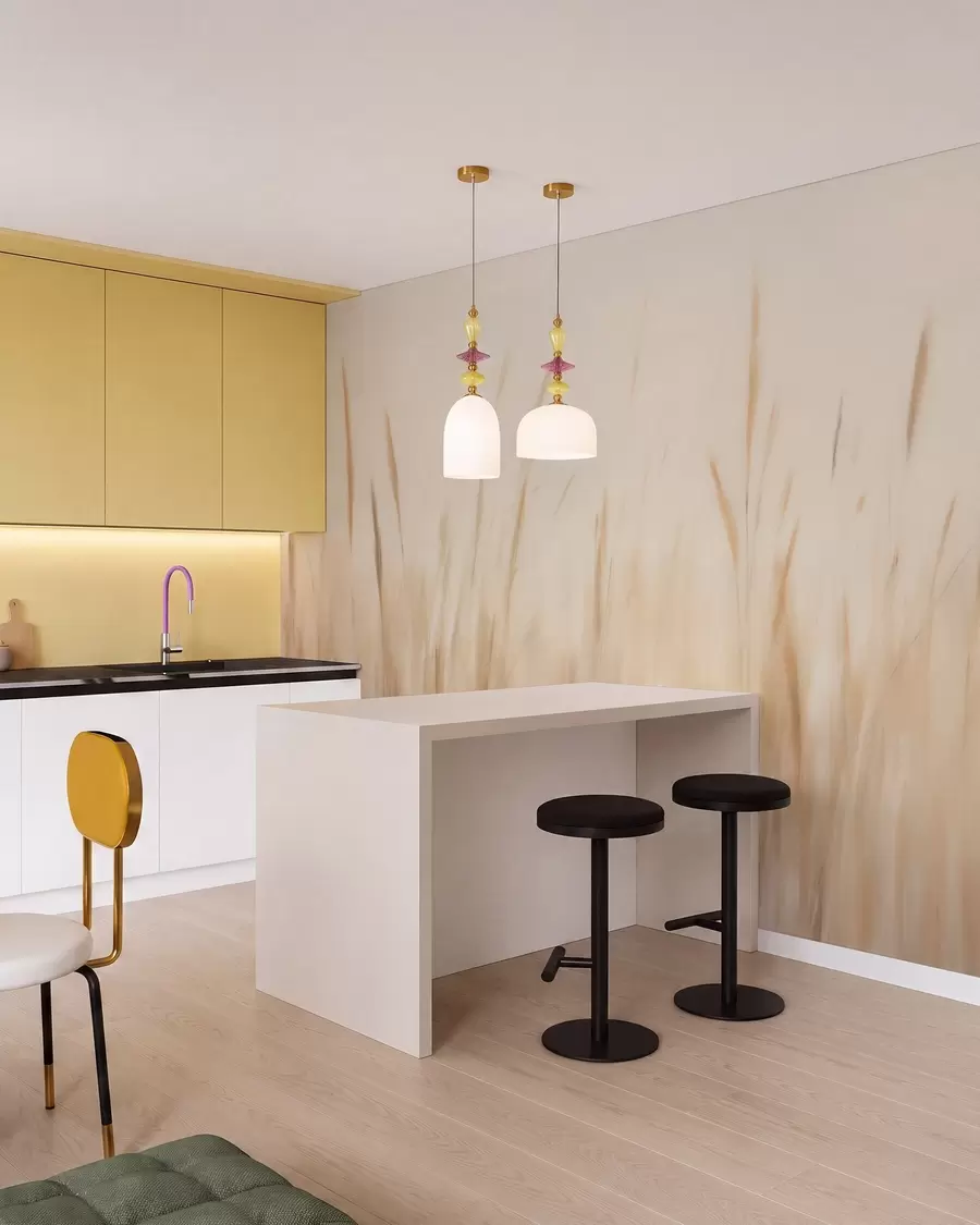 wall murals Апстрактна имитација слике суве траве w05503