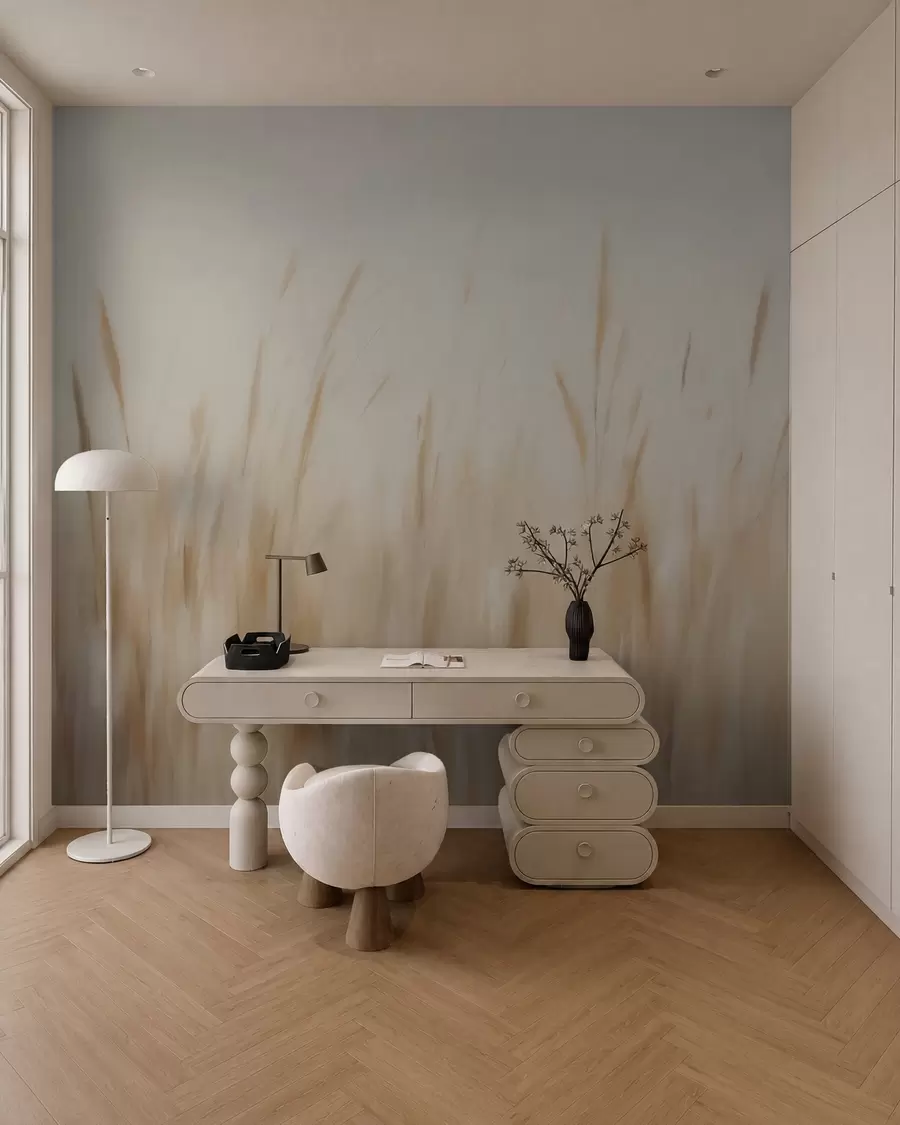 wall murals Апстрактна имитација слике суве траве w05503