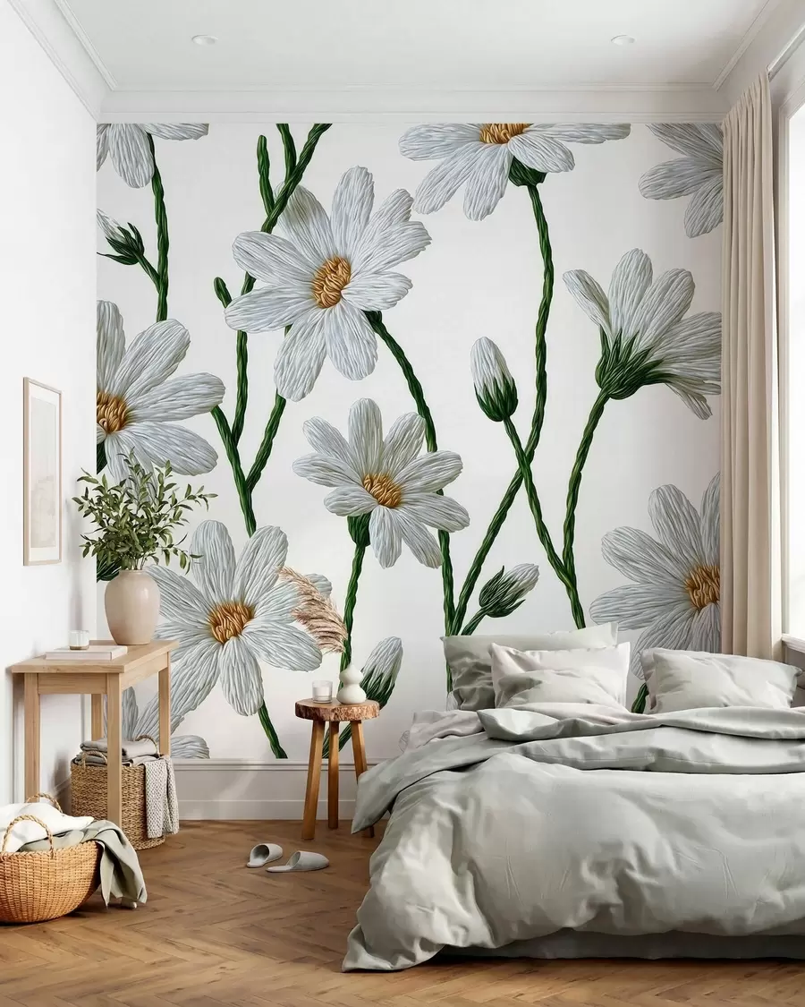 wall murals Беле дивље тратинчице w09915
