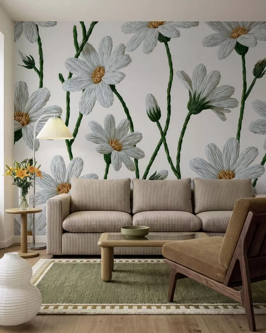wall murals Беле дивље тратинчице w09915