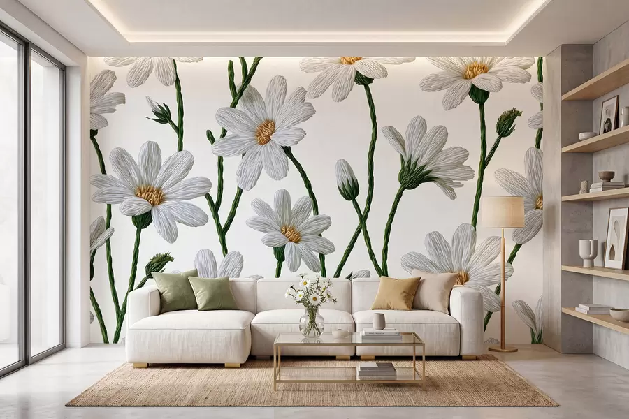 wall murals Беле дивље тратинчице w09915