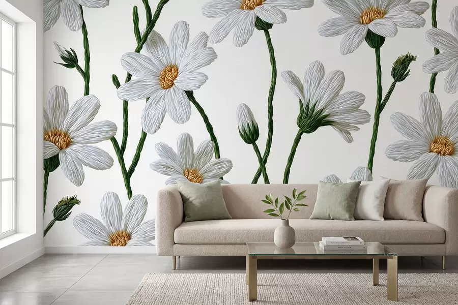 wall murals Беле дивље тратинчице w09915