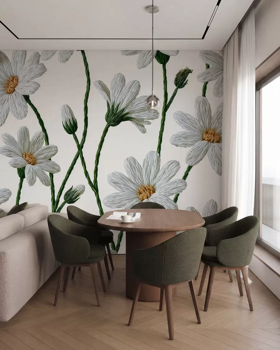 wall murals Беле дивље тратинчице w09915