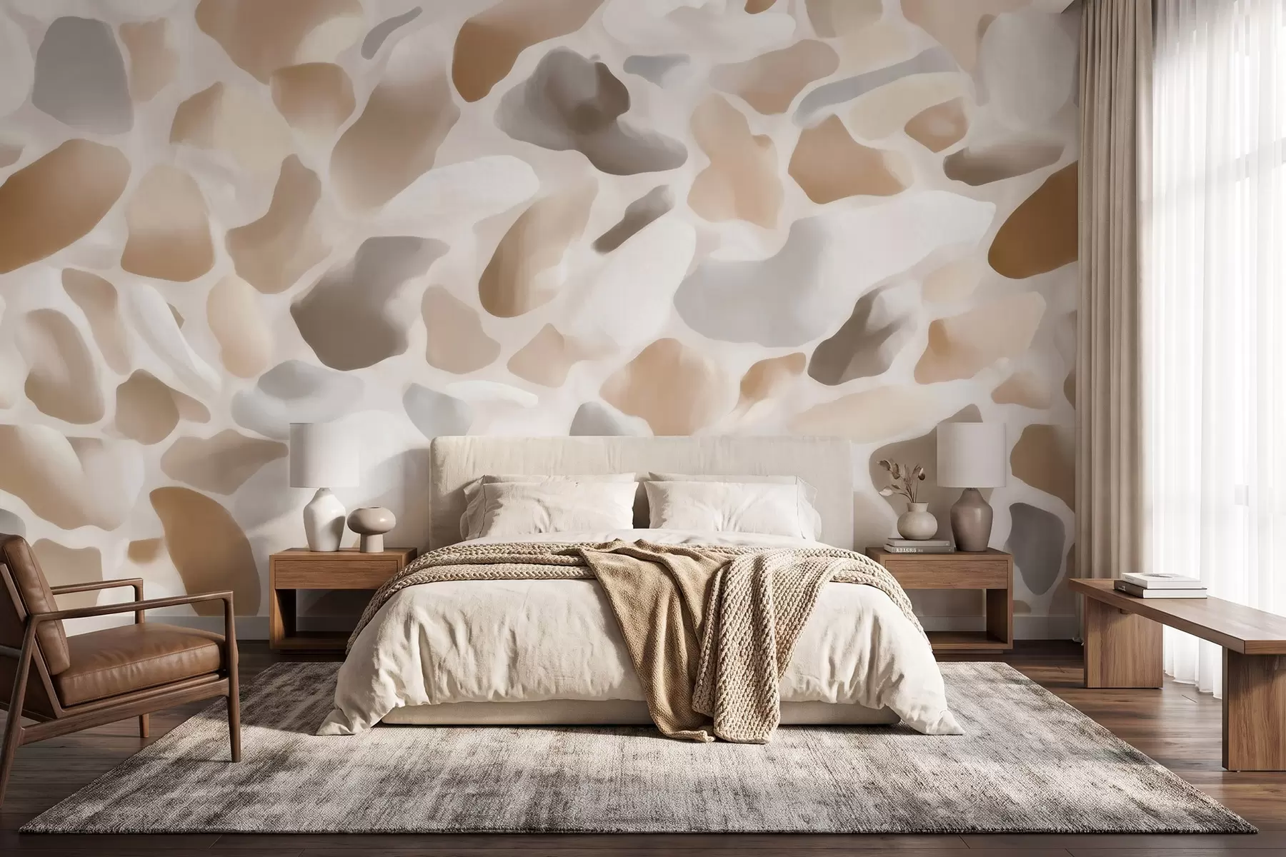 wall murals Апстрактна природна терацо текстура у светлим тоновима w09933