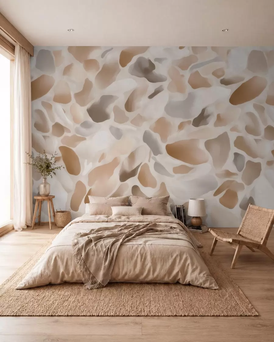 wall murals Апстрактна природна терацо текстура у светлим тоновима w09933