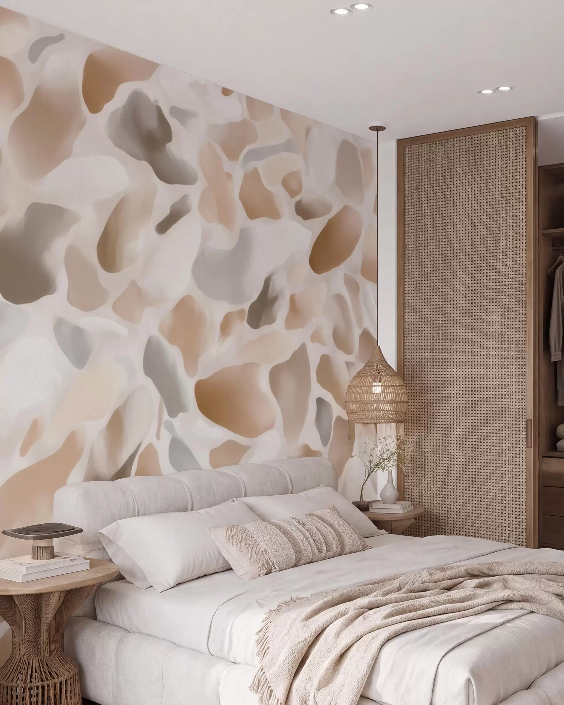 wall murals Апстрактна природна терацо текстура у светлим тоновима w09933