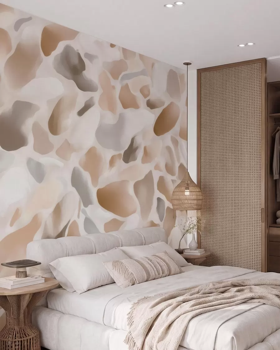 wall murals Апстрактна природна терацо текстура у светлим тоновима w09933