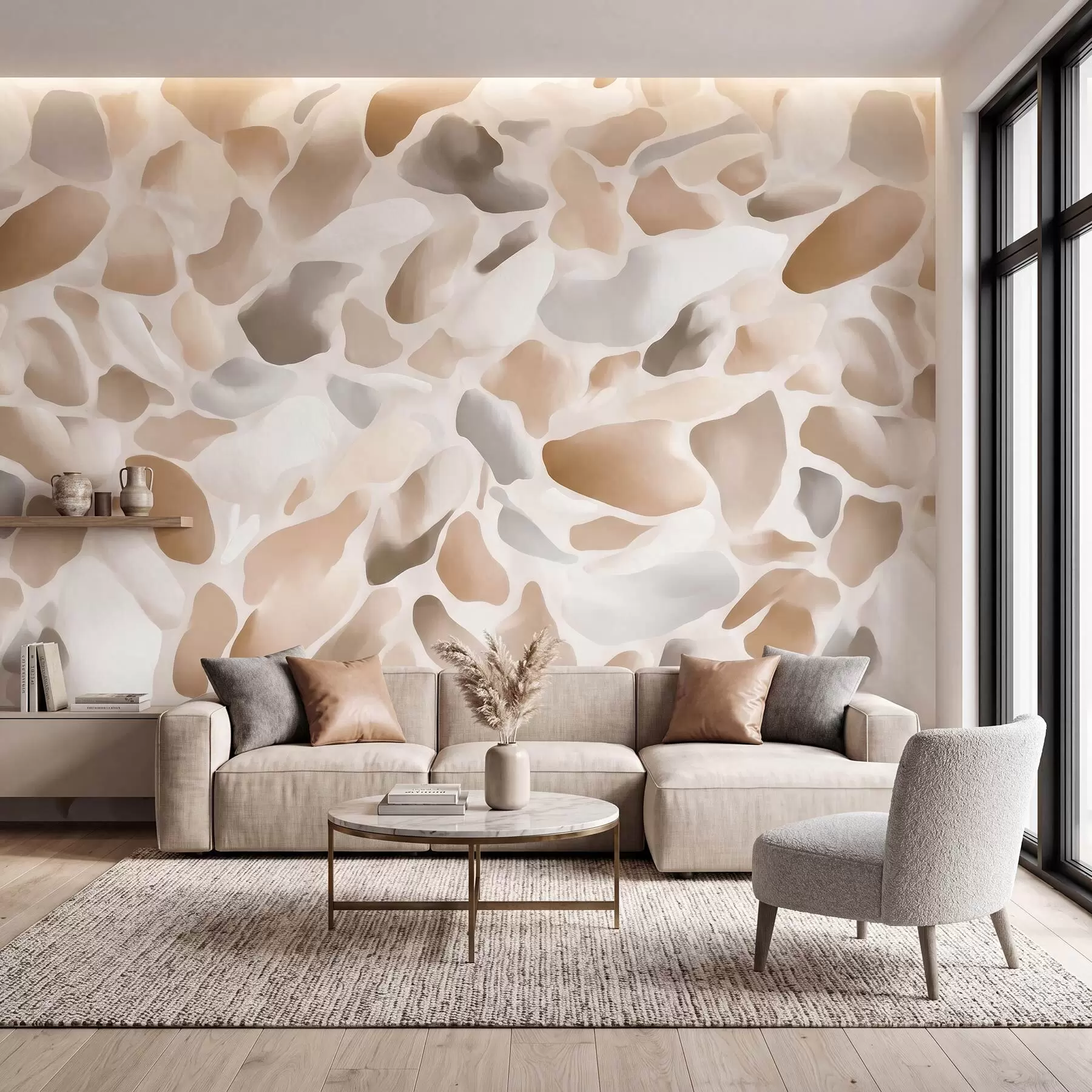 wall murals Апстрактна природна терацо текстура у светлим тоновима w09933
