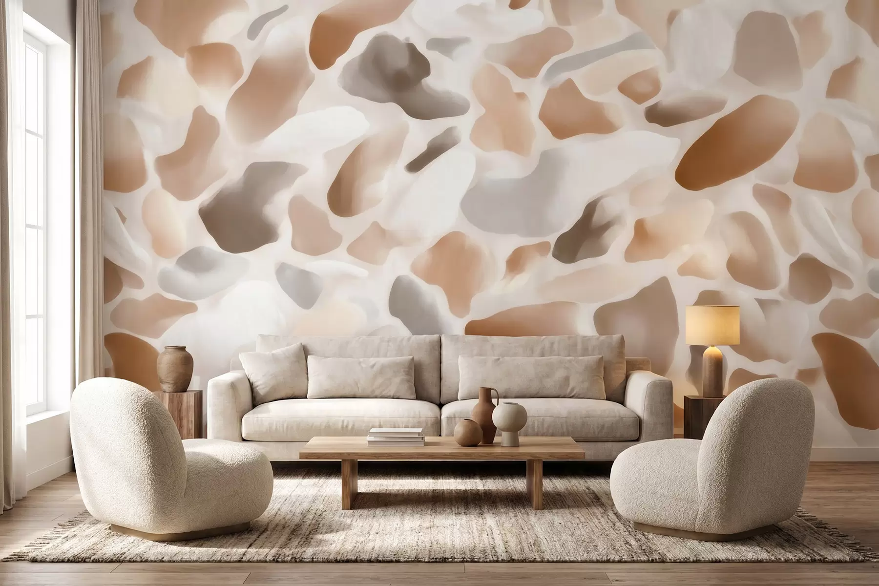 wall murals Апстрактна природна терацо текстура у светлим тоновима w09933