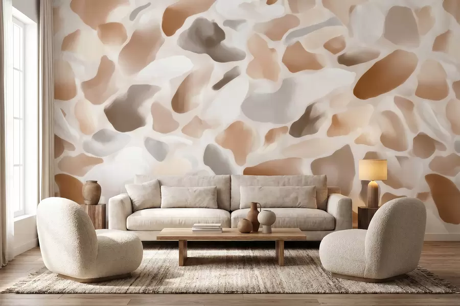 wall murals Апстрактна природна терацо текстура у светлим тоновима w09933