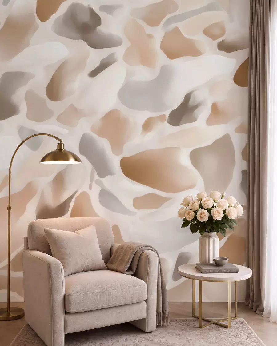 wall murals Апстрактна природна терацо текстура у светлим тоновима w09933