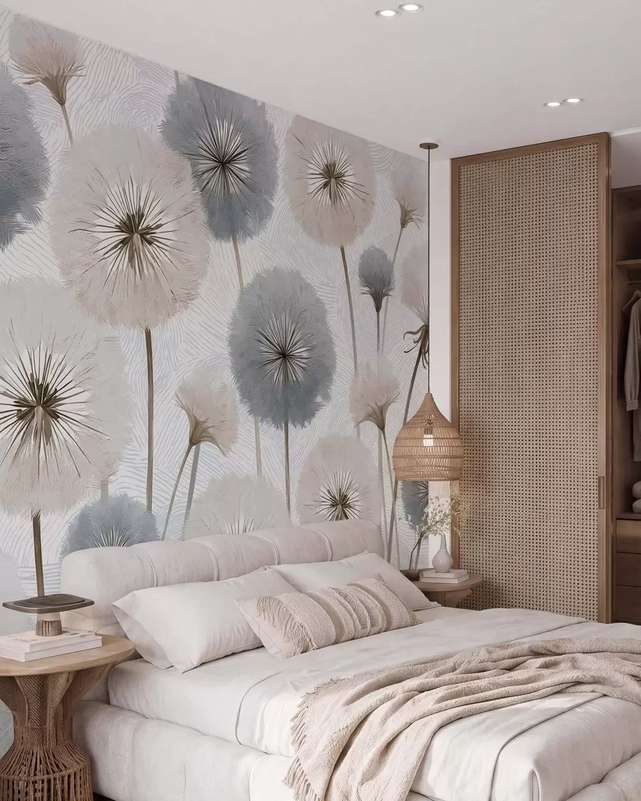 wall murals Прозрачни, пахуљасти маслачци у мекој природној палети w09936