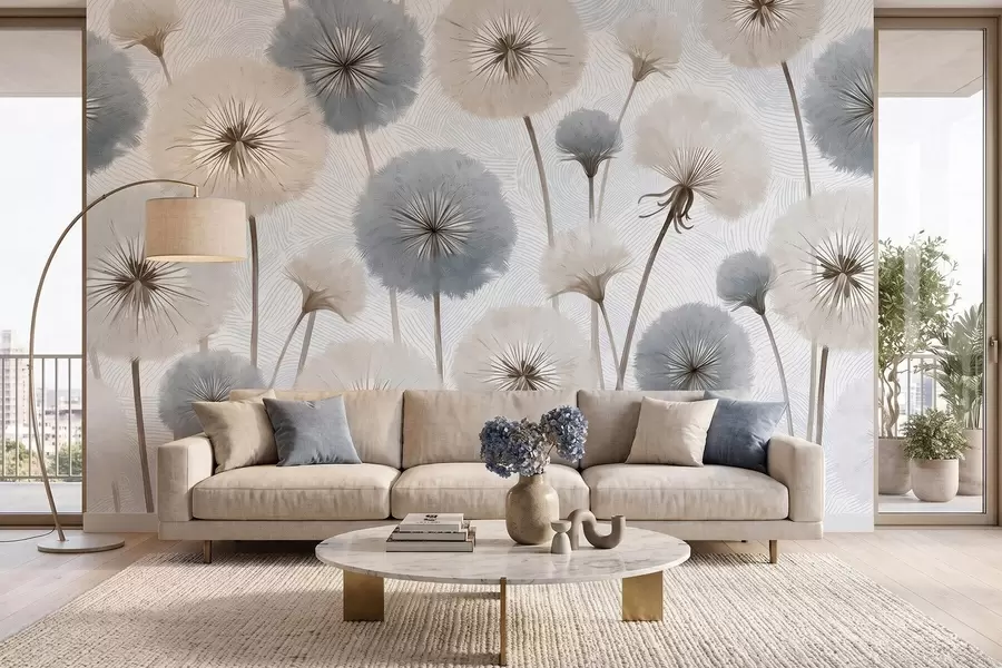 wall murals Прозрачни, пахуљасти маслачци у мекој природној палети w09936