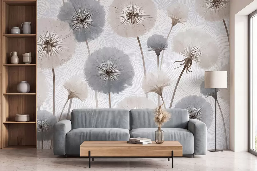 wall murals Прозрачни, пахуљасти маслачци у мекој природној палети w09936