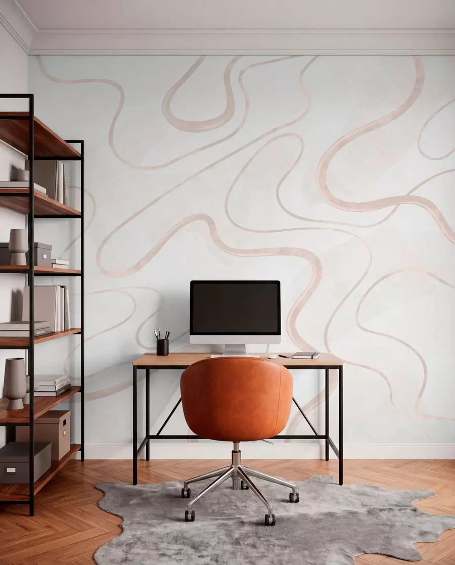 wall murals Апстрактне текуће линије на светлој позадини w05726