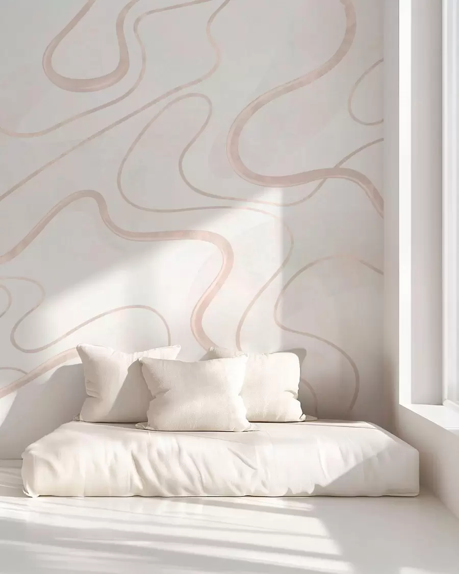 wall murals Апстрактне текуће линије на светлој позадини w05726