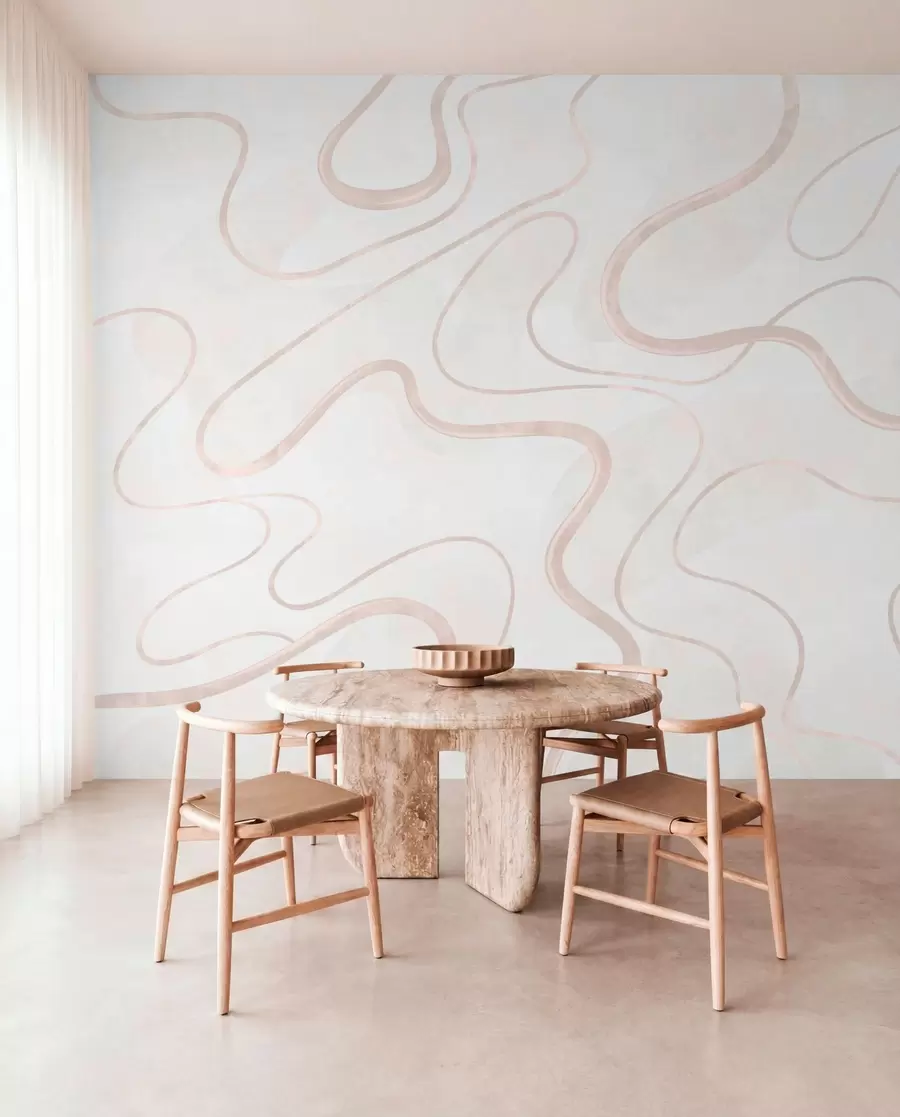 wall murals Апстрактне текуће линије на светлој позадини w05726
