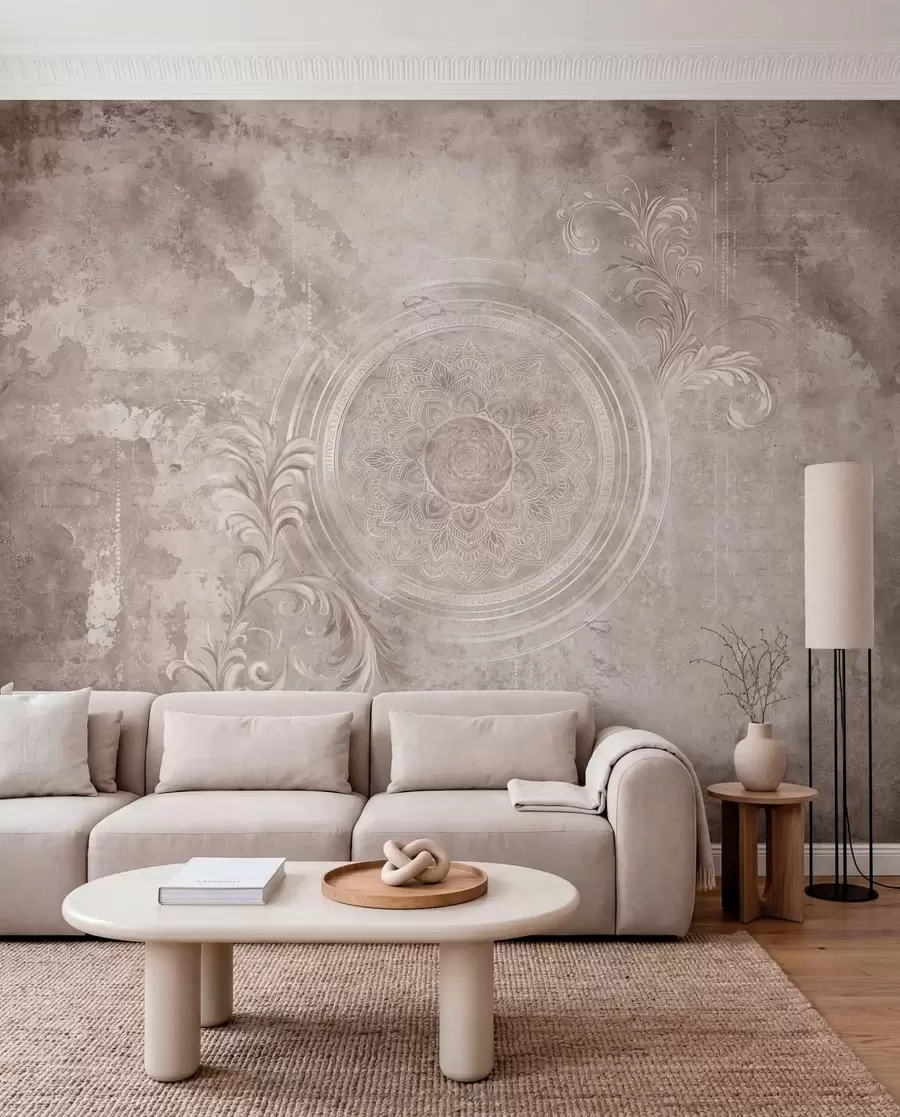 wall murals Украсни кружни узорак на текстурираној позадини w05727