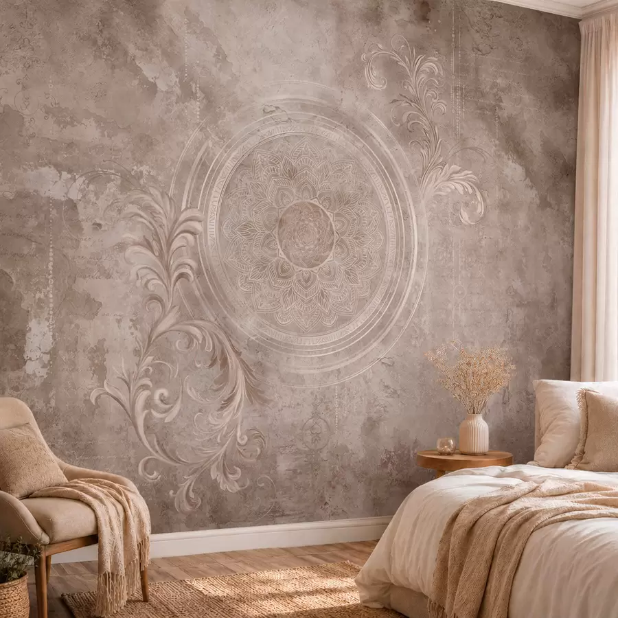 wall murals Украсни кружни узорак на текстурираној позадини w05727