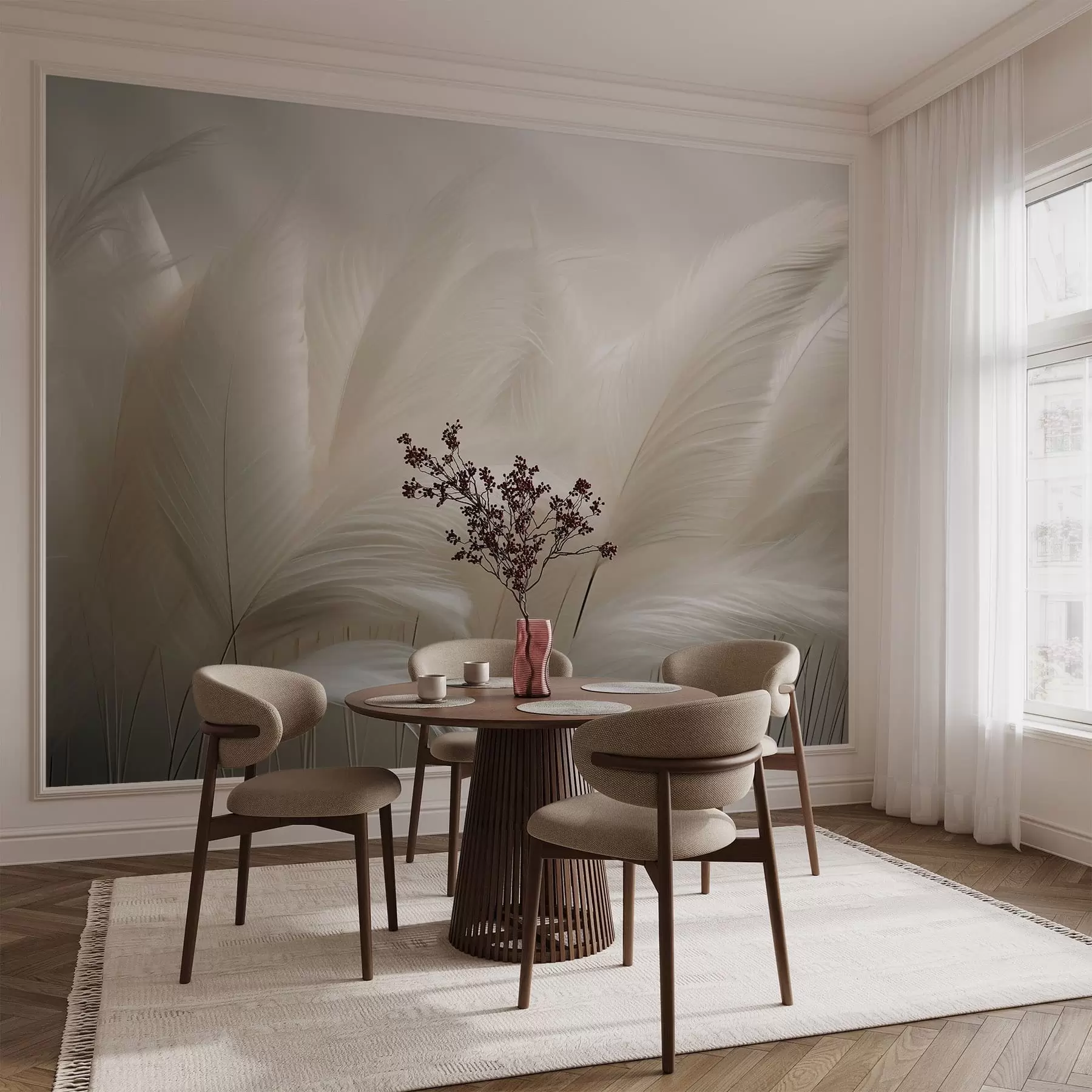 wall murals Нежни таласи пампас траве w05717