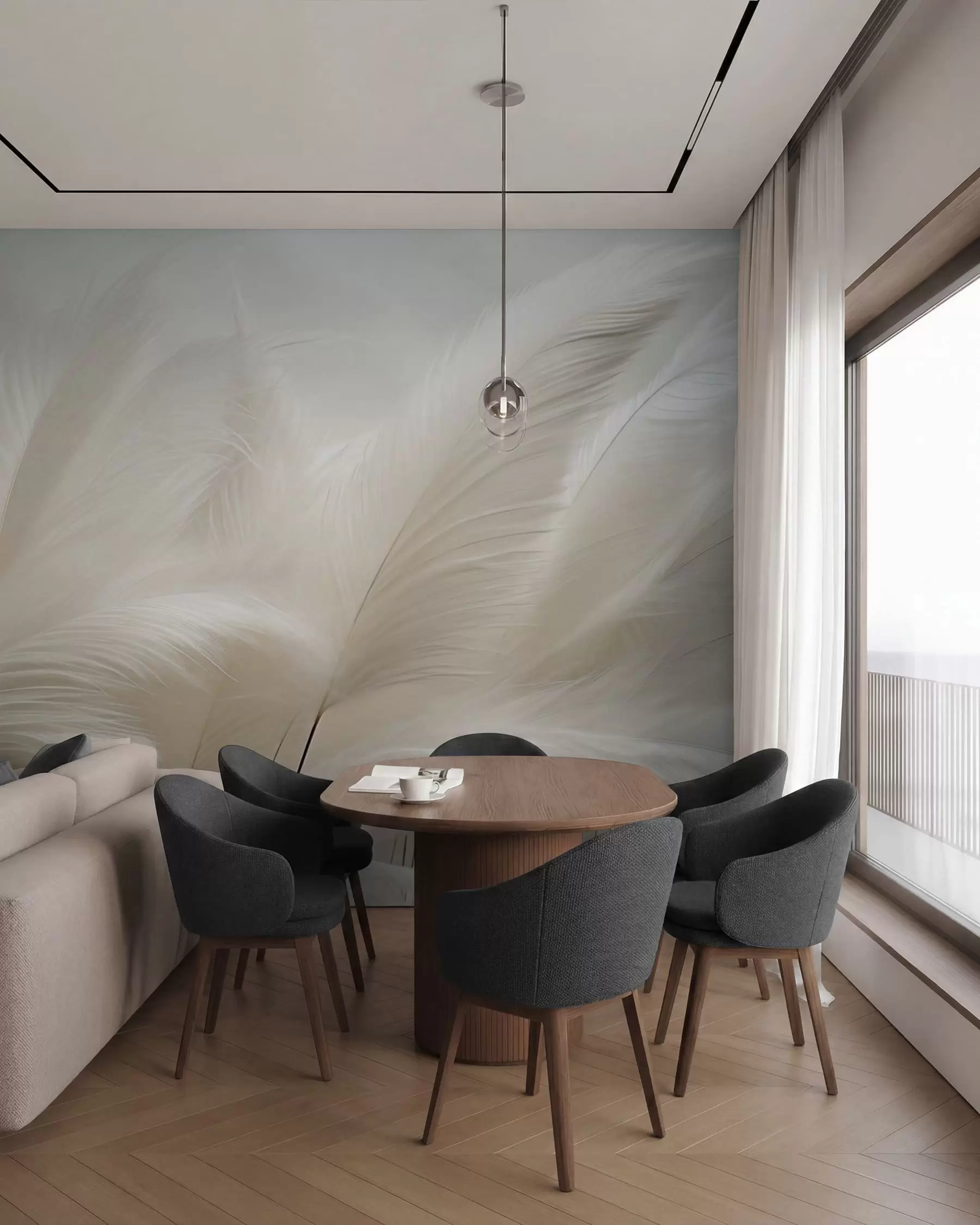 wall murals Нежни таласи пампас траве w05717