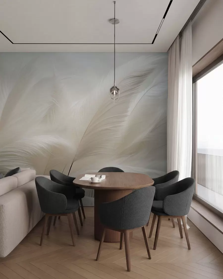 wall murals Нежни таласи пампас траве w05717
