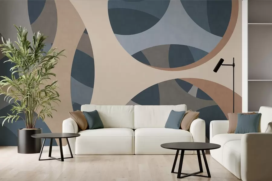 wall murals савремена текстурна апстракција у нијансама плаве и беж w05751
