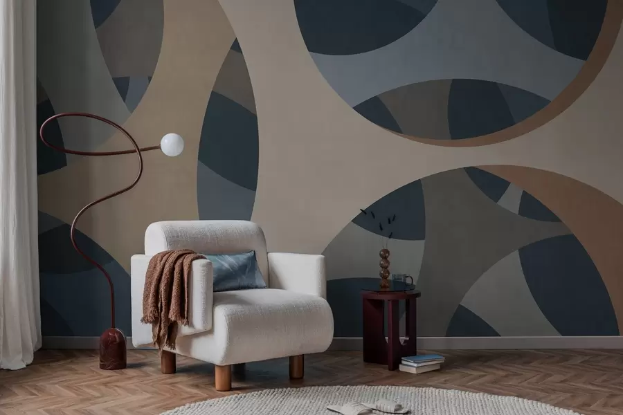 wall murals савремена текстурна апстракција у нијансама плаве и беж w05751