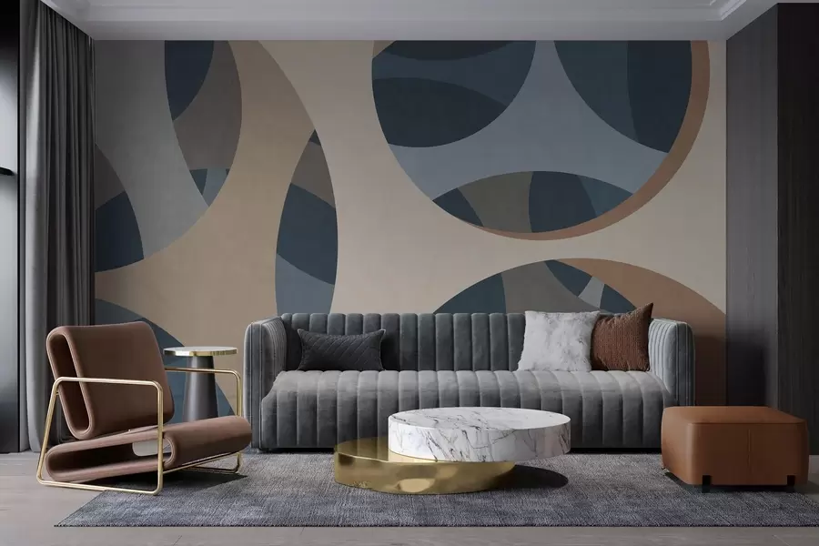 wall murals савремена текстурна апстракција у нијансама плаве и беж w05751