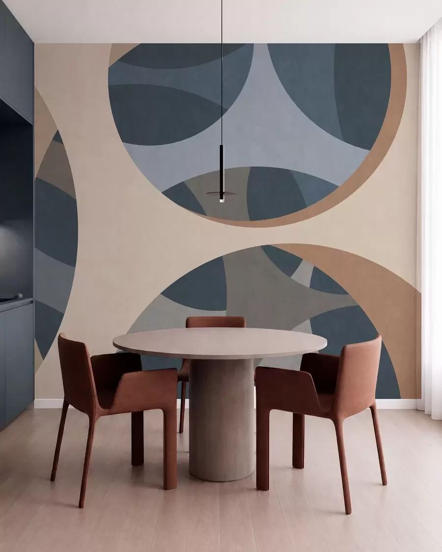 wall murals савремена текстурна апстракција у нијансама плаве и беж w05751