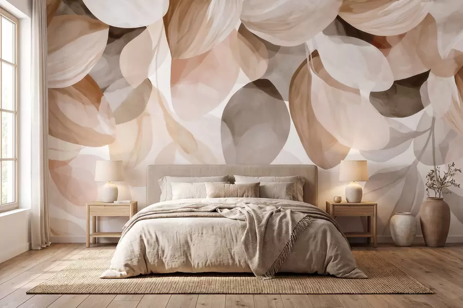 wall murals Беж висеће лишће у стилу акварела w09923