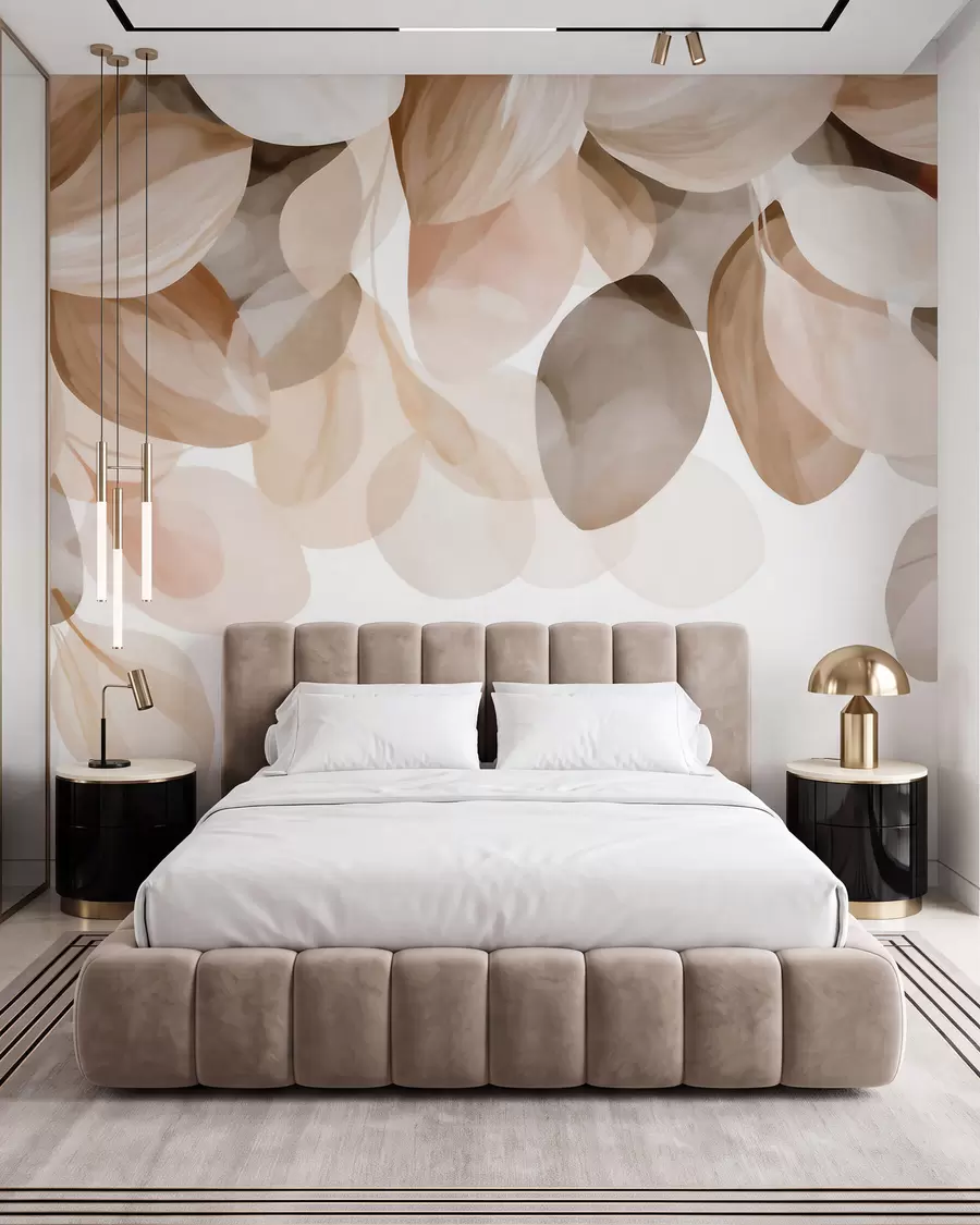 wall murals Беж висеће лишће у стилу акварела w09923