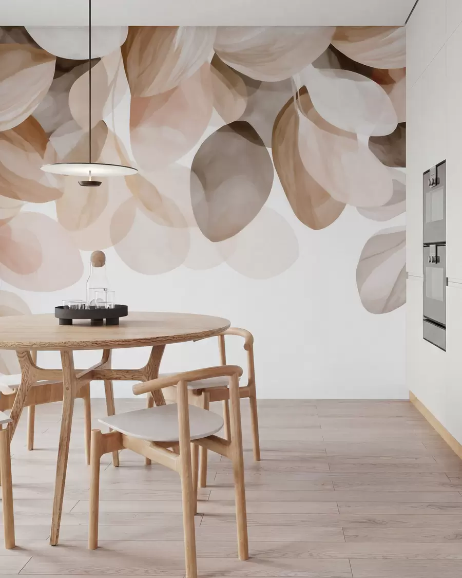 wall murals Беж висеће лишће у стилу акварела w09923