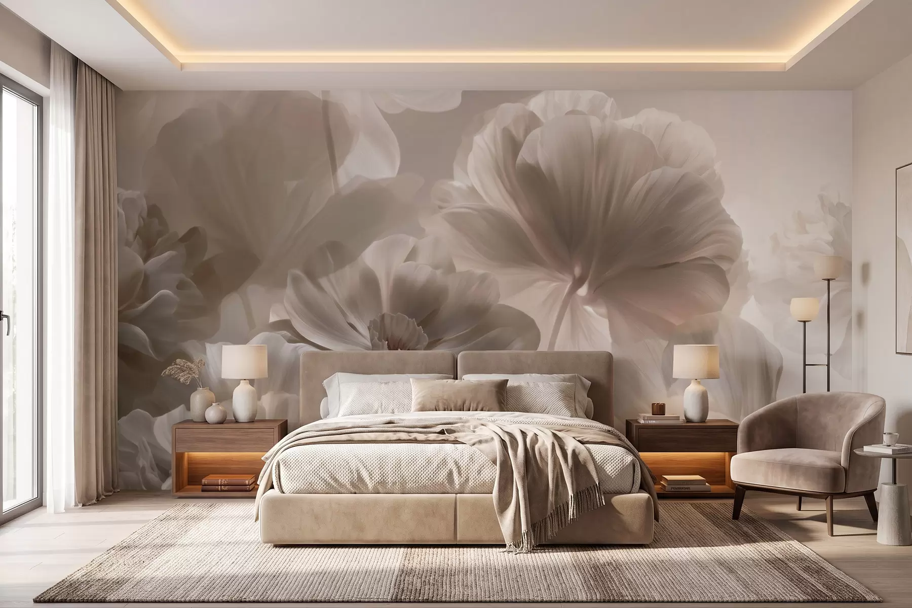 wall murals Апстрактне кремасте латице магнолије w09937