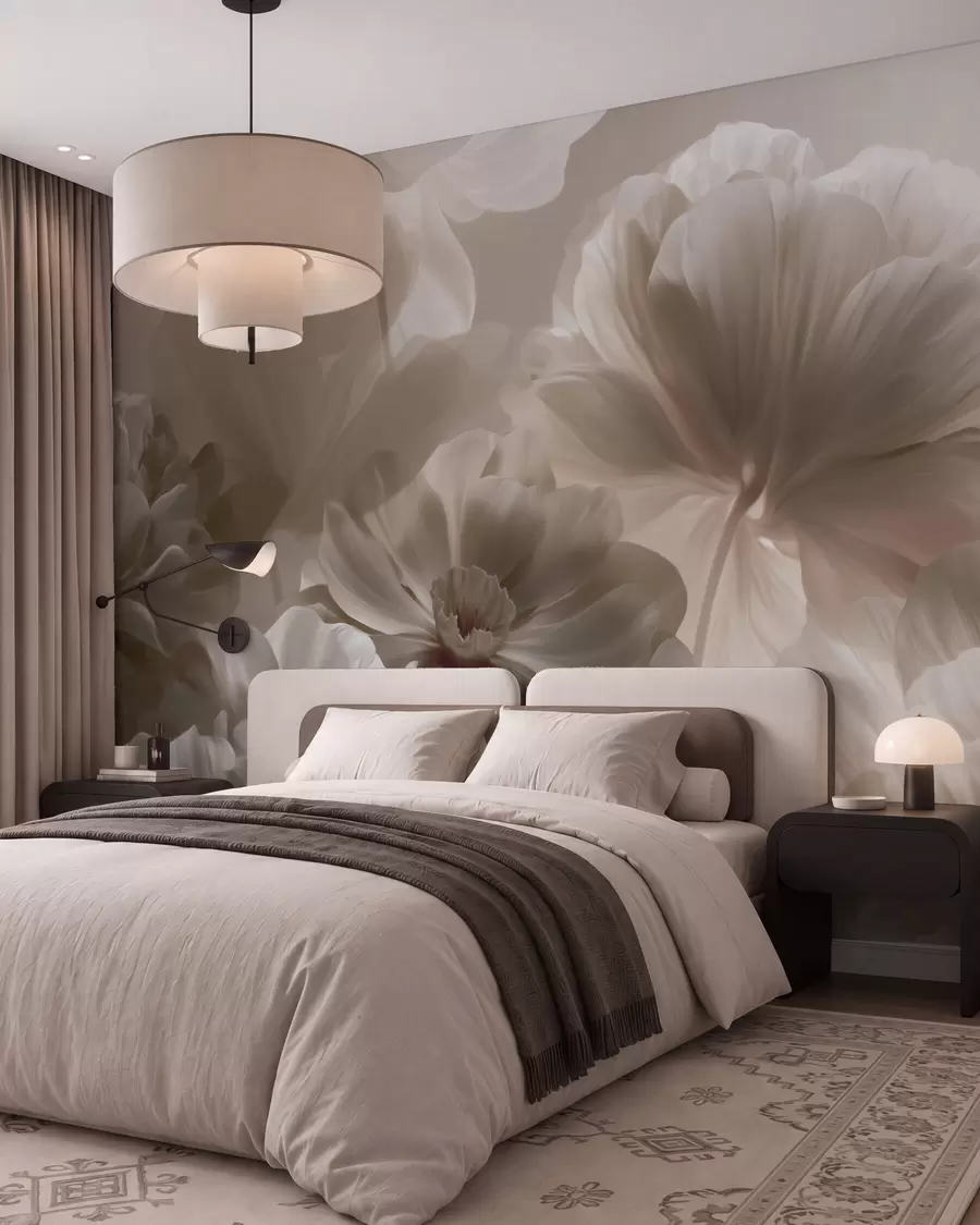 wall murals Апстрактне кремасте латице магнолије w09937