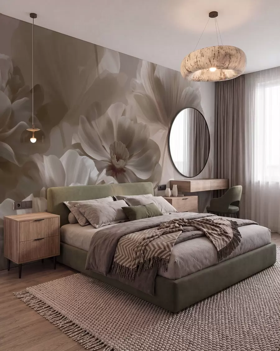 wall murals Апстрактне кремасте латице магнолије w09937