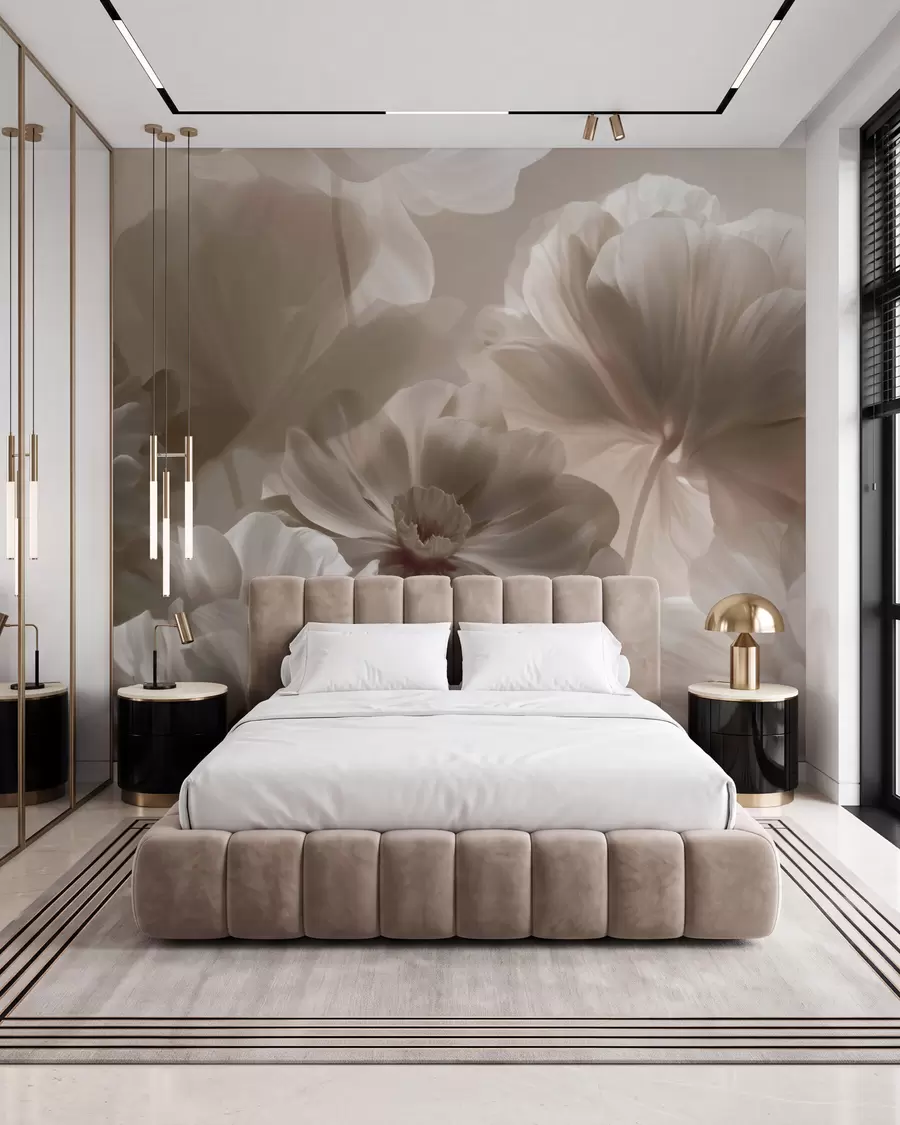wall murals Апстрактне кремасте латице магнолије w09937