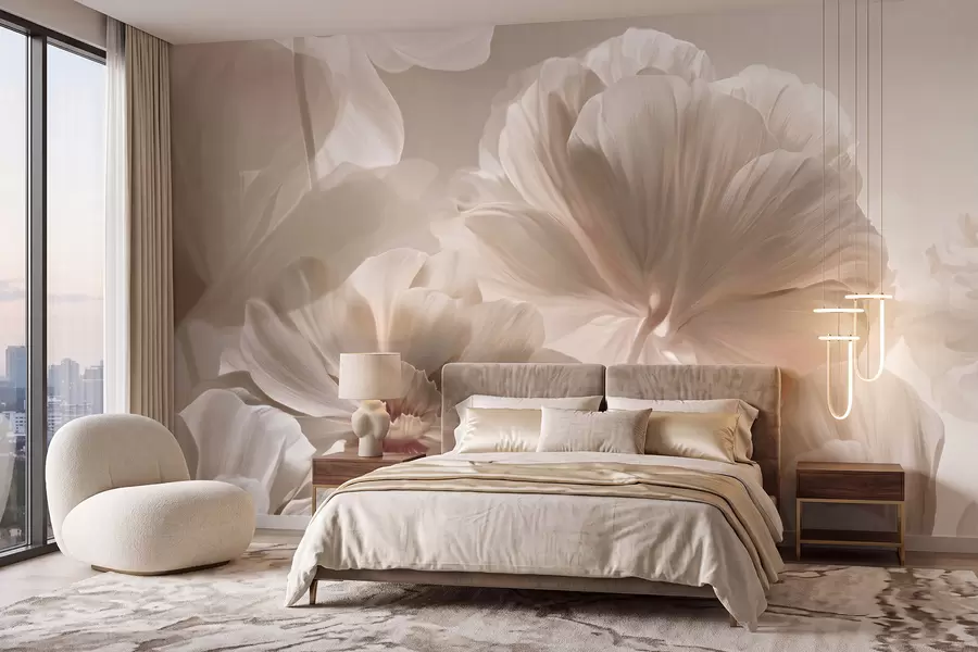 wall murals Апстрактне кремасте латице магнолије w09937