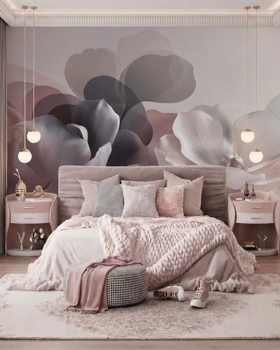 wall murals Апстрактна цветна композиција магнолије w09930
