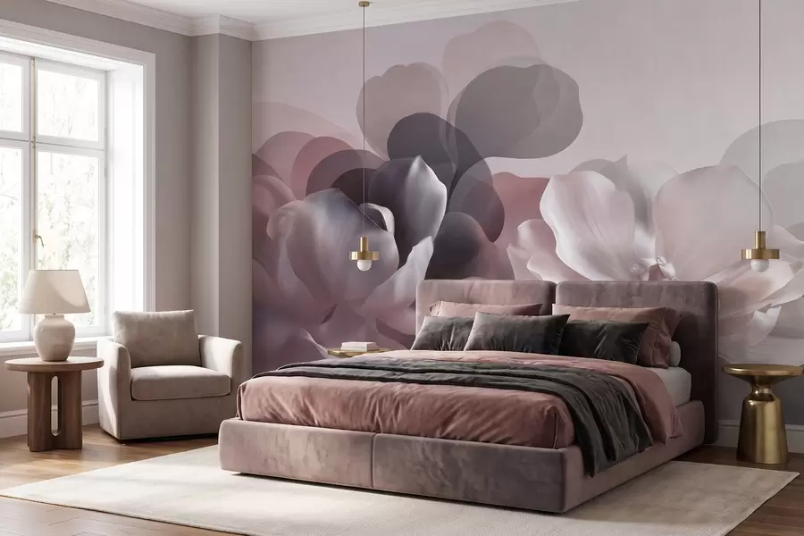 wall murals Апстрактна цветна композиција магнолије w09930