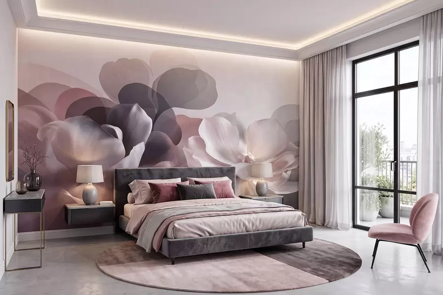 wall murals Апстрактна цветна композиција магнолије w09930