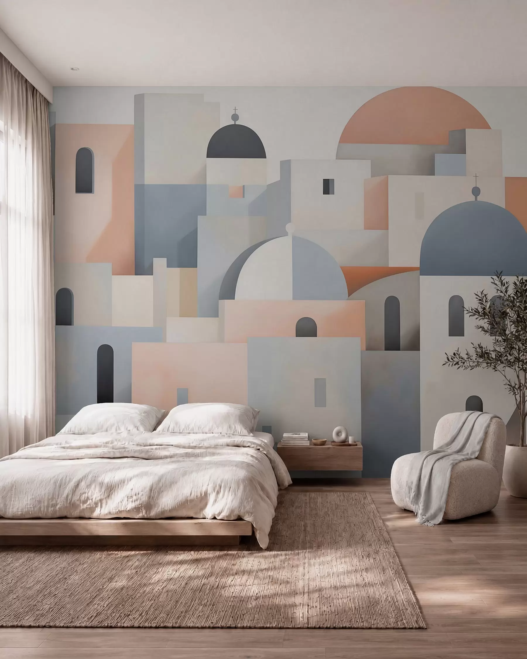 wall murals Апстрактна силуета града w05780