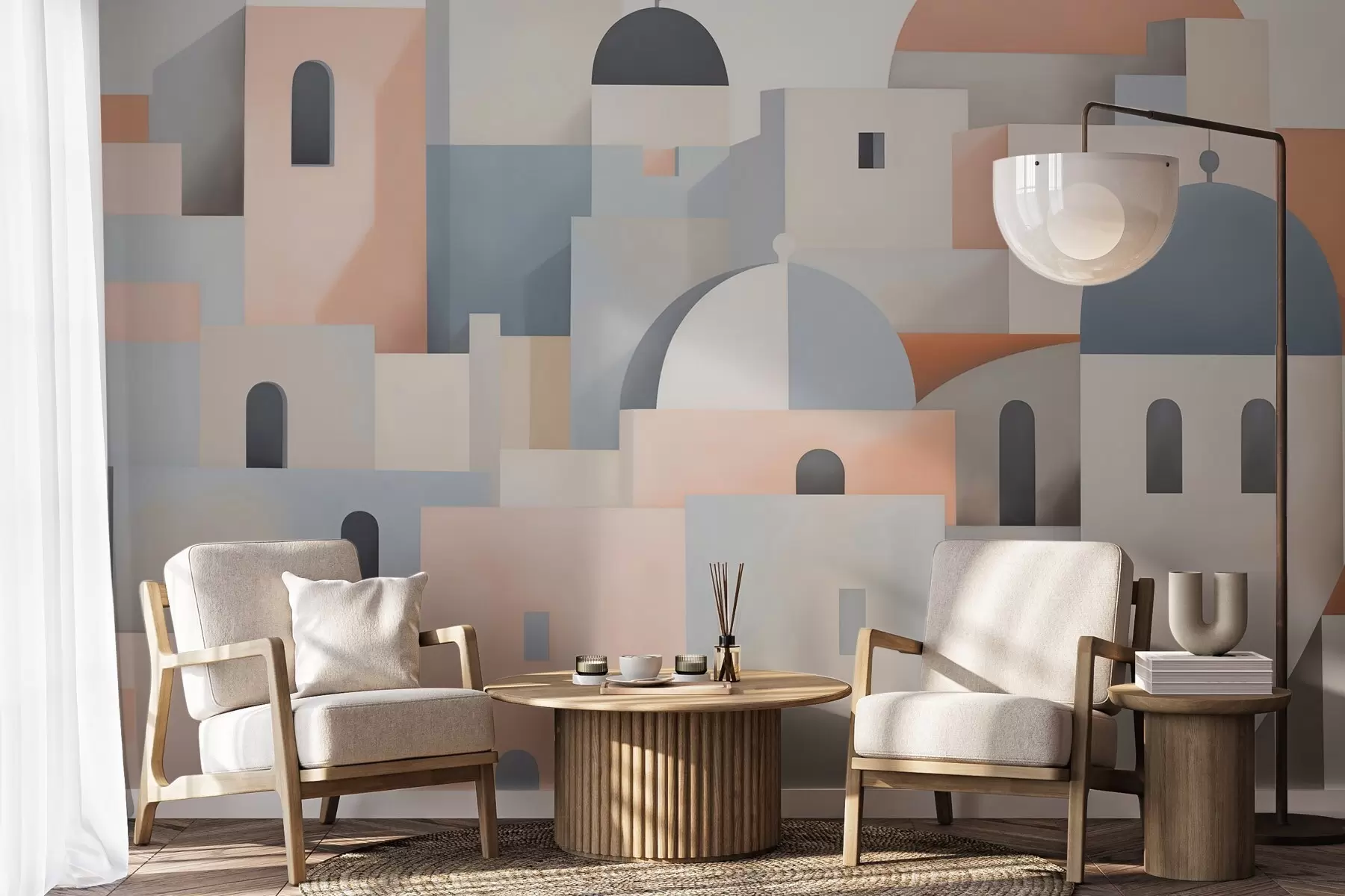 wall murals Апстрактна силуета града w05780